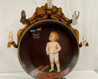 RARE TIN LITHO COMFY SLIPPERS DISPLAY