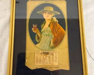 1918 FRAMED 1918 CALENDAR PAGE 5X8
