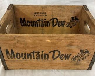 WOODEN MT. DEW CRATE W/ ORIG. STENCIL