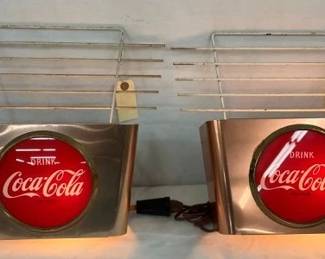 PAIR EARLY LIGHTUP COKE WALL POCKETS