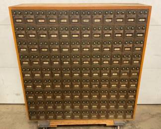 108 DOOR POSTAL CABINET W/BRASS FRONTS
