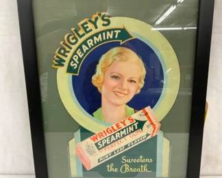 FRAMED WRIGLEYS CB DIECUT SIGN