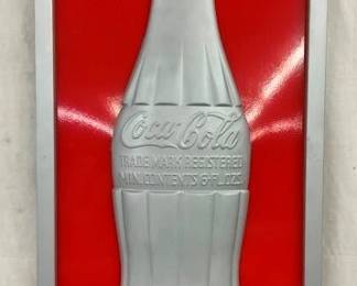 EMB. CONVEX COKE BOTTLE SIGN