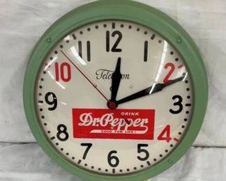 14 1/2IN DR. PEPPER TELECHRON CLOCK