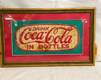 FRAMED COCA COLA PATCH 10 1/2X4 1/2