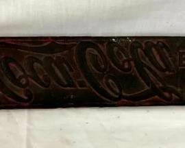 ORIG. RARE LEATHER COKE CRATE STENCIL