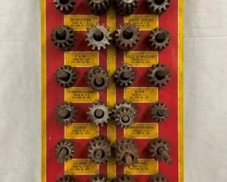 LAWNMOWER REPAIR PARTS WOODEN DISPLAY