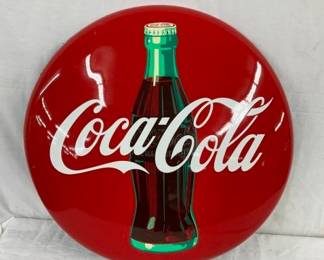 24IN METAL PAINTED COKE BUTTON W/ BOTTLE