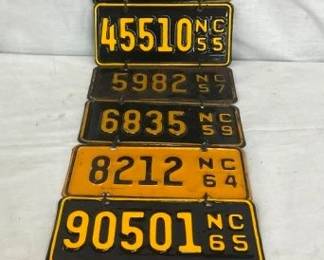 (8) 1950'S NC LIC. TAG COLLECTION