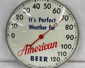 12IN AMERICAN BEER THERMOMETER