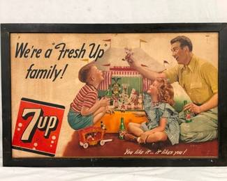 FRAMED 1949 7UP CARDBOARD