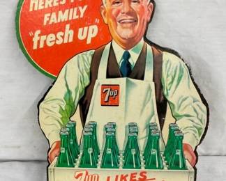 1948 7UP CB EASLE BACK W/ MAN AND CARTON