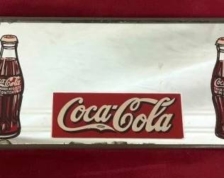 1930'S VINTAGE COCA COLA MIRRORED ADV.