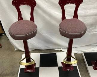 SET CAST SODA SHOP STOOLS