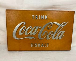 EMB. GERMAN COCA-COLA SIGN 