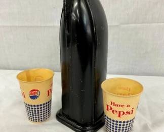 RARE DISPENSER W/ OLD STOCK PEPSI CUPS