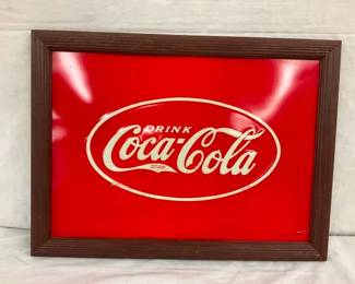 1934 EMB. SST COKE SIGN W/ FRAME
