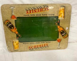 EARLY SCHENLEY DS CB WHISKEY SIGN