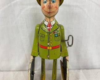 TIN LITHO WIND UP G.I. JOE AND K-9 PUPS