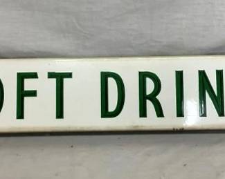 PORC. SOFT DRINK SLED SIGN 27 1/2IN