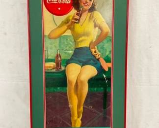 1932 COKE CB FRAMED W/ GIRL