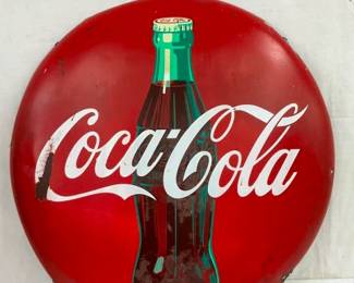 24IN SST PAINTED COKE BUTTON W/ BOTTLE