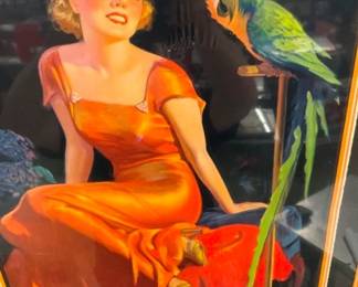 CLOSEUP VIEW LADY W/ PARROT