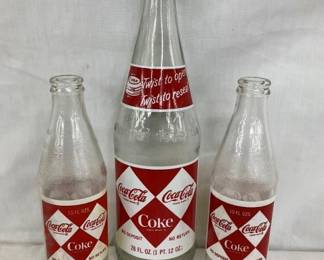 1PT AND 10 OZ COKE BOTTLES