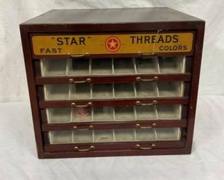WOODEN 4 DRAWER STAR SPOOL CABINET 