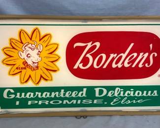 LIGHTED BORDENS SIGN W/ELSIE