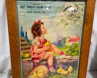 NUT GRAVE FARM DAIRY FRAMED PAPER AD 