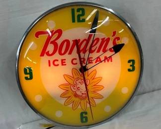 15IN LIGHTUP BORDENS PAM CLOCK W/ ELSIE