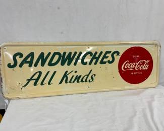 1953 SST COKE SANDWICHES SIGN