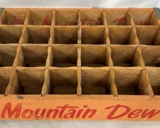 24 BOTTLE WOODEN MT.DEW CARRIER