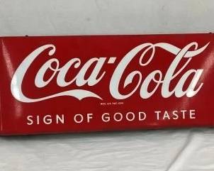 SSP COCA COLA SLED SIGN W/ WINGS/BRACKET