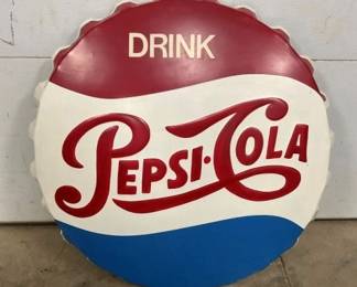 30IN. DRINK PEPSI COLA CAP SIGN