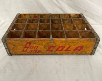 WOODEN SUNDROP COLA 24 BOTTLE CARRIER