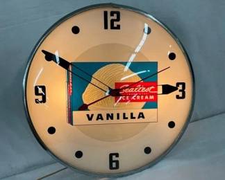 15IN LIGHTUP SEALTEST VANILLA PAM CLOCK