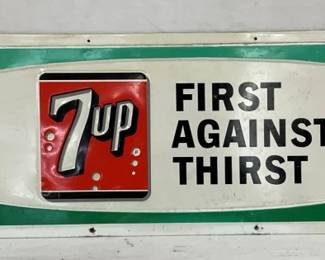 1966 SST EMB. 7UP AGAINST THIRST SIGN