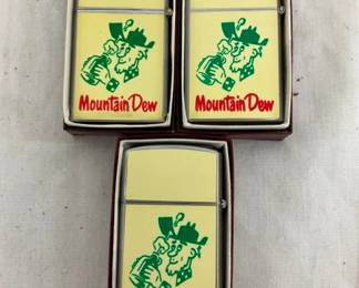 LOT OF 3  NOS MT. DEW/PEPSI LIGHTERS
