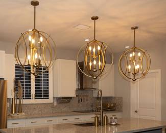 Brush Gold chandelier globes $250 each