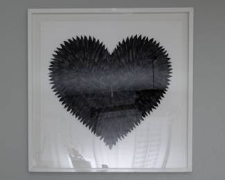 OLIVER GAL BLACK AND WHITE FEATHER HEART HAND CRAFTED ONE-OF-A-KIND
Original Price $995
NOW $300
Featuring real feathers, this artwork is sure to add depth and light to your space with an elevated and unique touch. Each piece is unique, for every feather is carefully applied by hand. A shadow box frame complements the artwork and elevates its visual impact. Artist Lola Sánchez. "Each feather is unique, just like each of us, and I wanted to capture that sense of individuality and beauty in my artwork." With its exquisite design and intricate details, this work of art is not only visually stunning and captivating but also rare and exclusive. Each feather is hand-selected, dyed, and delicately placed. 
Product Details
•	Size: 31.5" W x 31.5" H
•	Hand-made black feather artwork is mounted inside a 1.2" premium shadow box frame.
•	Made in the USA
•	FSC Certified Wood
