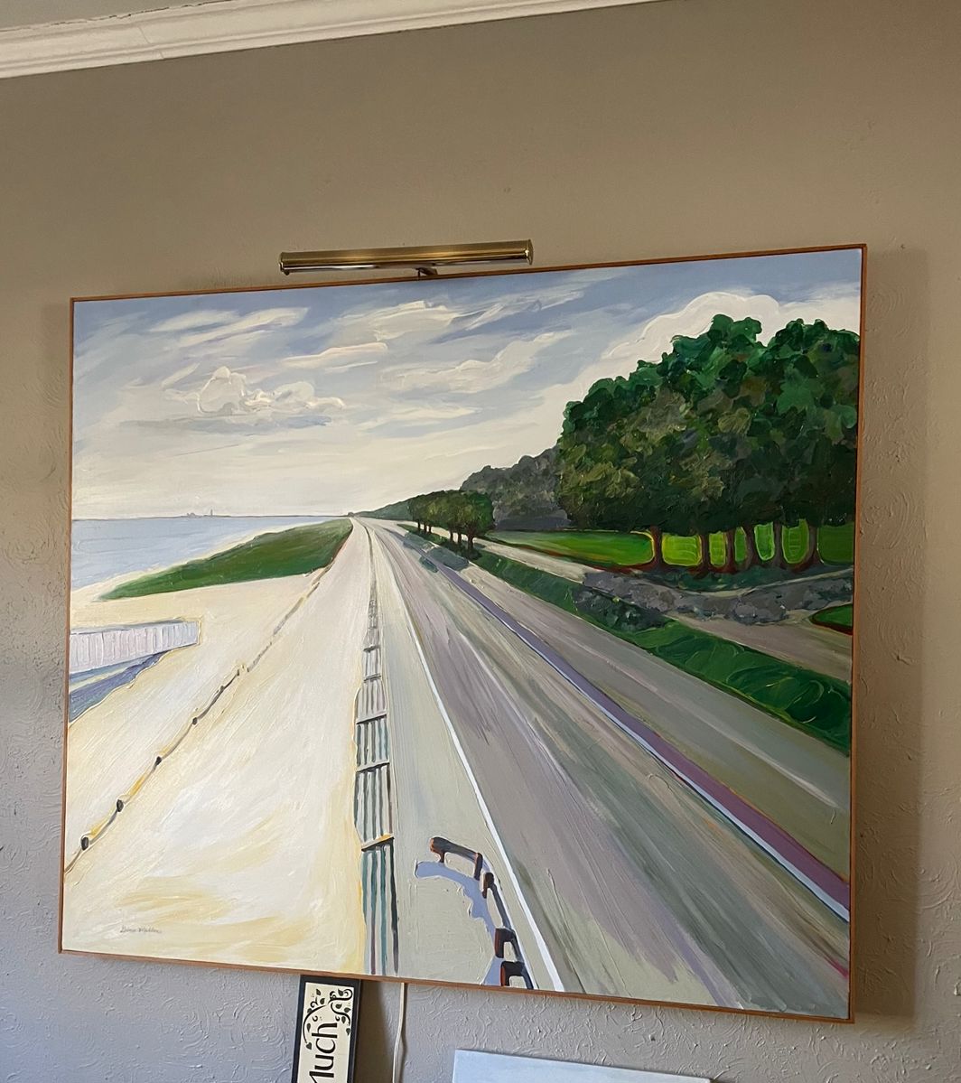 Large original art Highway 90 ms coast signed Miller. 48” by 42”