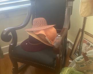 Rocker and matching chair. Sturdy masculine 