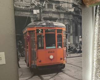 Large stretched on canvas streetcar print 