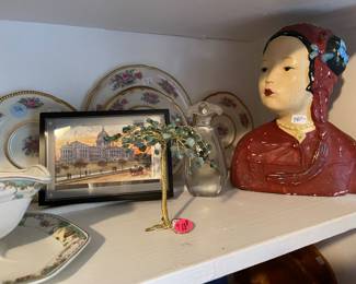 Vintage woman's chalk head bust 