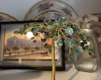 Gem stone twisted wire tree 
