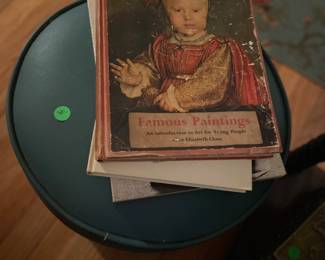 Round stool and more books 