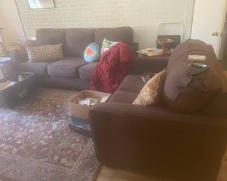 Sofa and loveseat. Both are hide a beds.   My camera is taking washed out pics. Sorry 