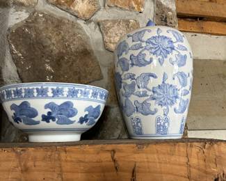 blue and white ceramic